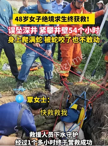 女子坠井54小时